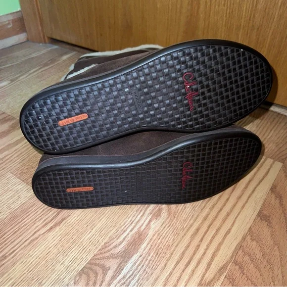 Cole Haan Air Nike Air Sole Lily Brown Suede Shearling Waterproof Boots 10 - Picture 4 of 5